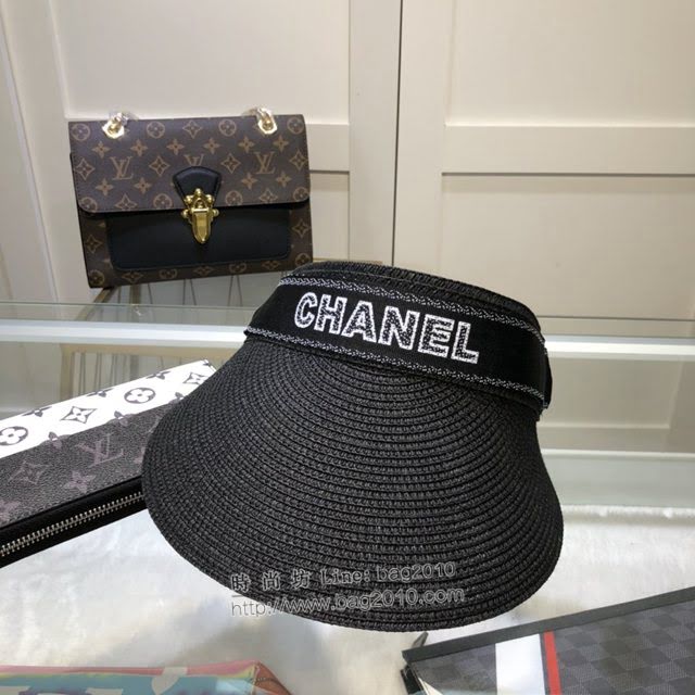 Chanel女士帽子 香奈兒空頂編織草帽  mm1078